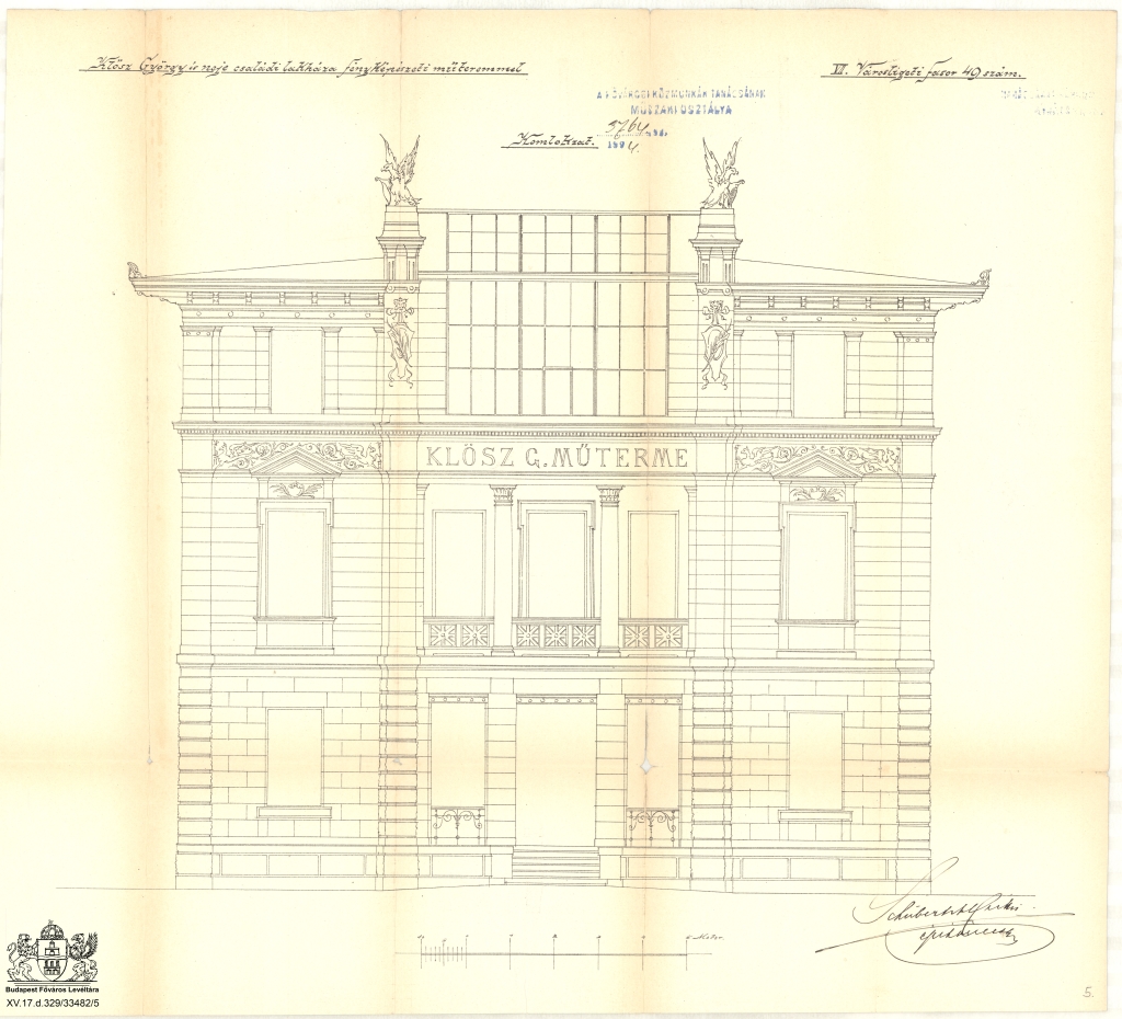 04-Eredeti tervezett főhomlokzat,  1894 Schüber Alfréd, Fővárosi Levéltár,